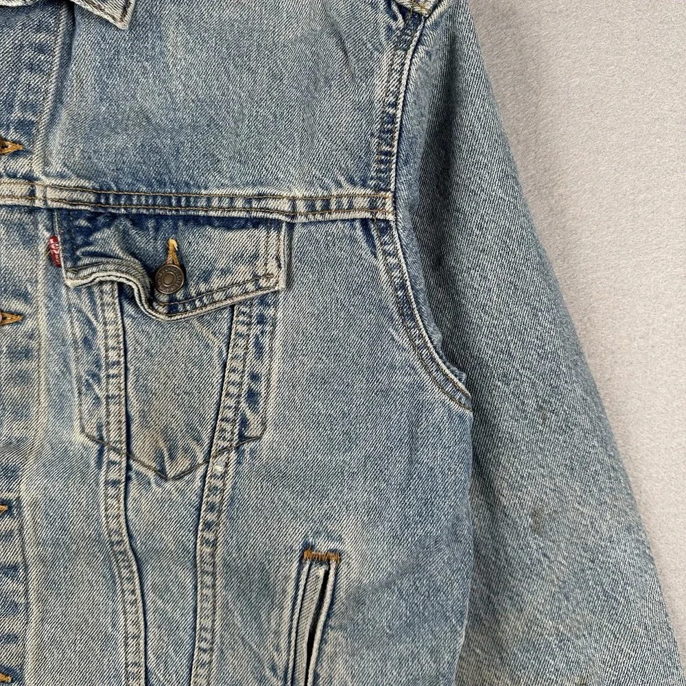 Levi's Denim Trucker Jacket Women's Large Blue 1984 Distressed Workwear 57510